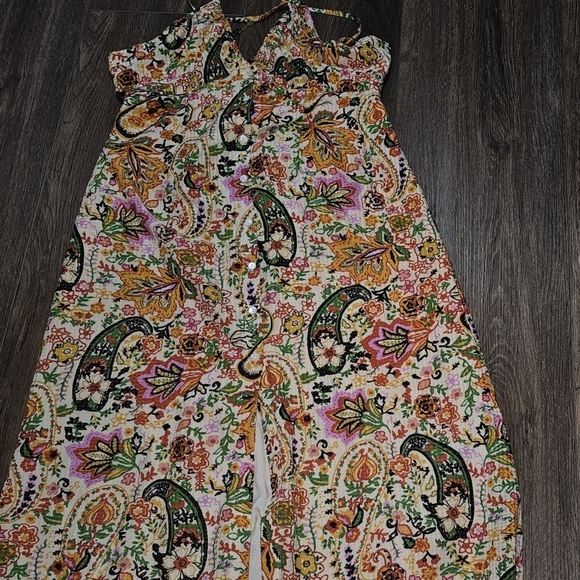 BA&SH Baila Floral Backless Womens Dress Sz S A Line Button Down Bohochic Hippie - Picture 11 of 15